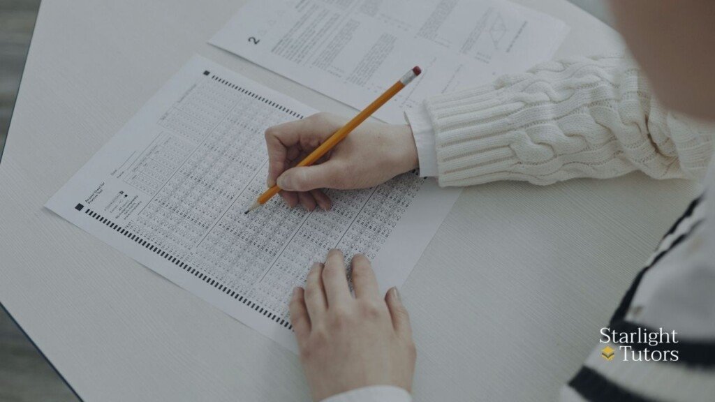 A Level student practising exam paper under timed conditions